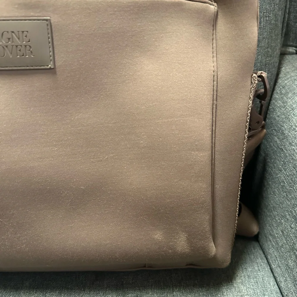 Dagne Dover Large Ryan Neoprene Laptop Bag In Dune